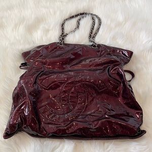 Chanel Red Leather Shoulder Bag